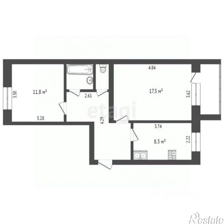 2-комн квартира городской округ Вологда