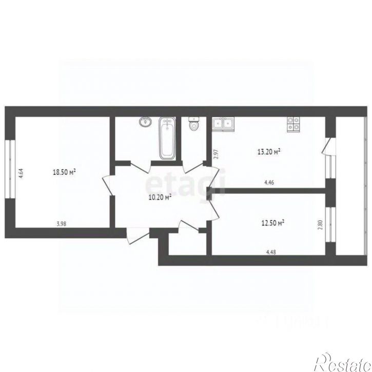 2-комн квартира городской округ Вологда