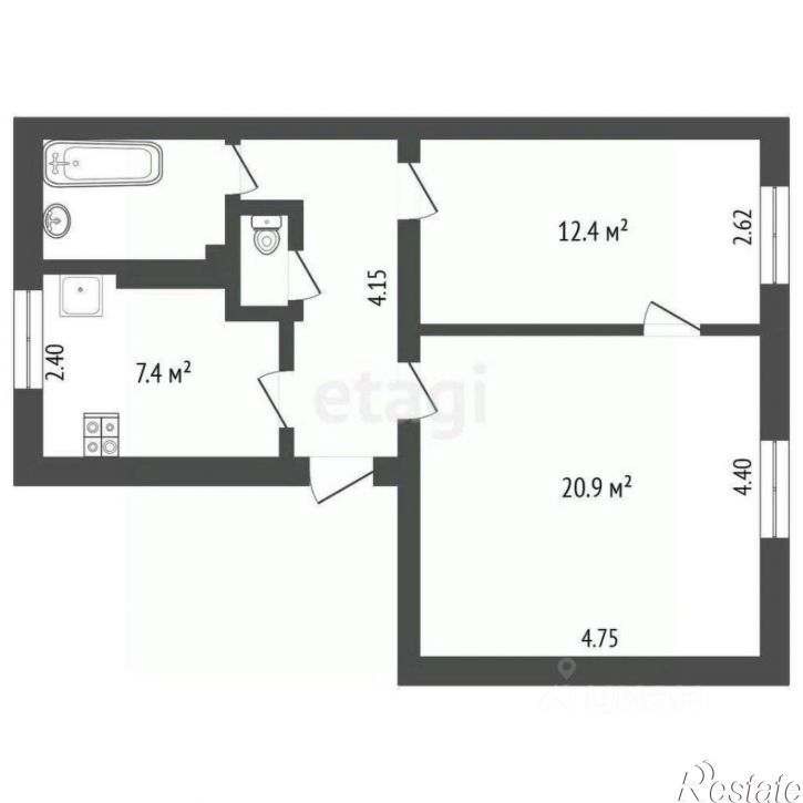 2-комн квартира Старое шоссе, 1А,  д. 1А