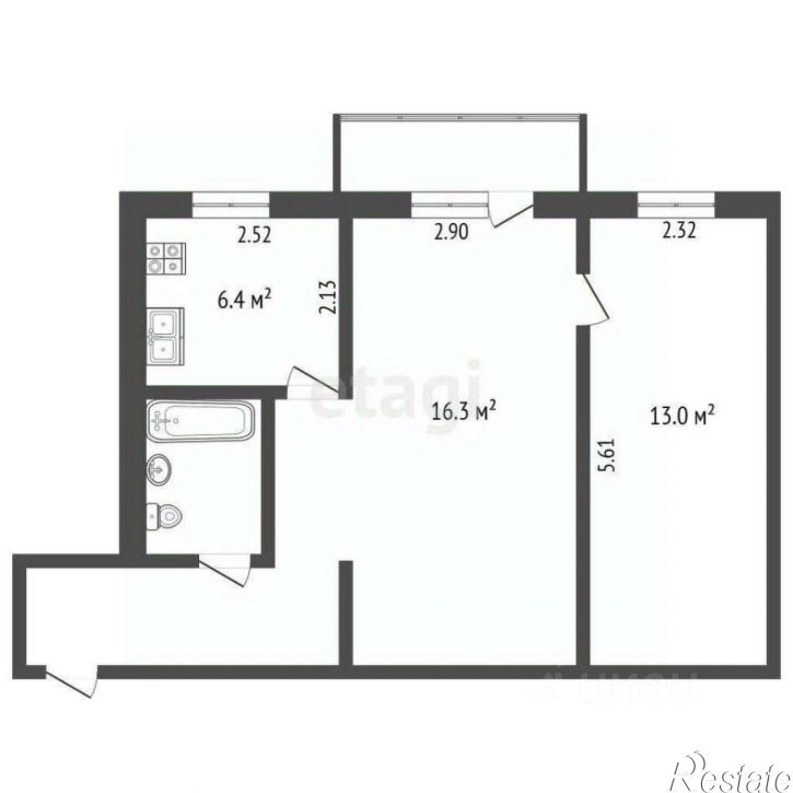 2-комн квартира городской округ Вологда