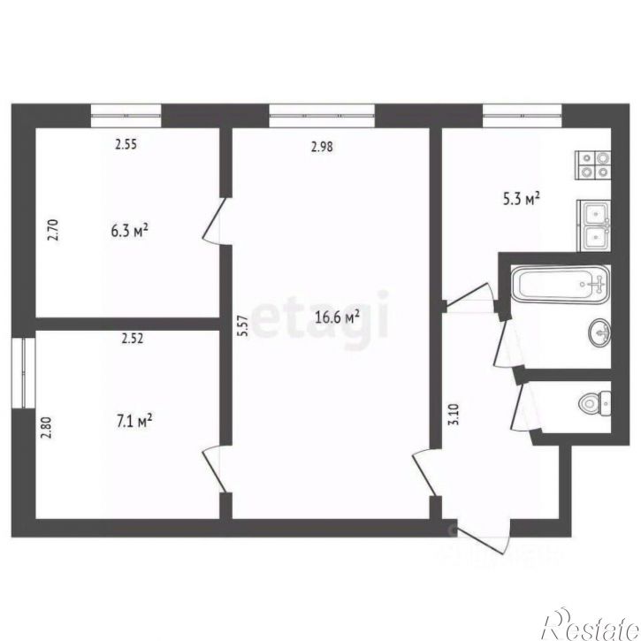 3-комн квартира Зосимовская улица, 83,  д. 83