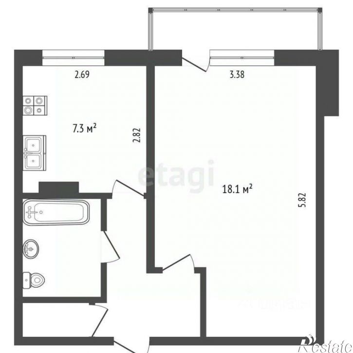 1-комн квартира городской округ Вологда