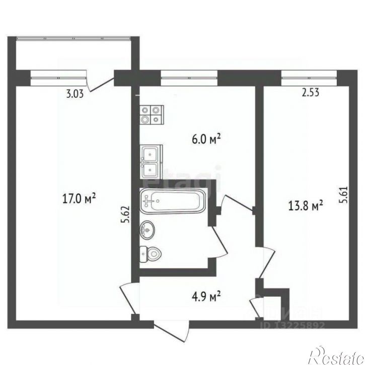 2-комн квартира улица Можайского, 56,  д. 56