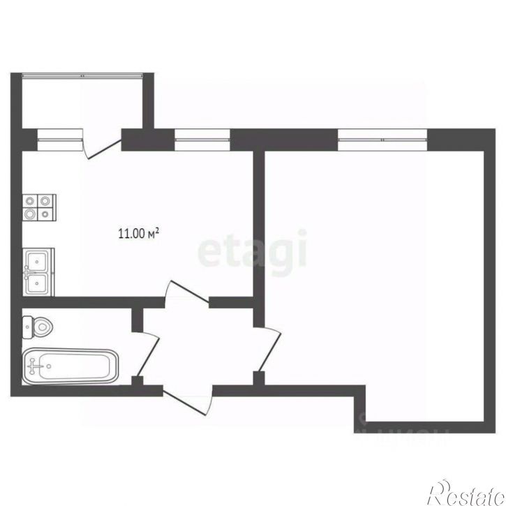 1-комн квартира улица Чернышевского, 122А к1,  д. 122А к1