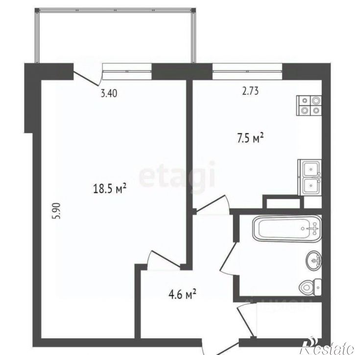 1-комн квартира городской округ Вологда