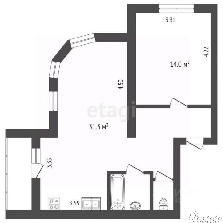 2-комн квартира улица Текстильщиков, 13,  д. 13