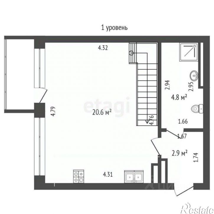 2-комн квартира Кирпичная улица, 26,  д. 26