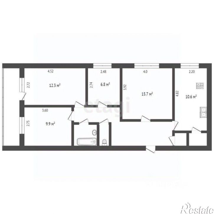 4-комн квартира площадь Бабушкина, 4,  д. 4