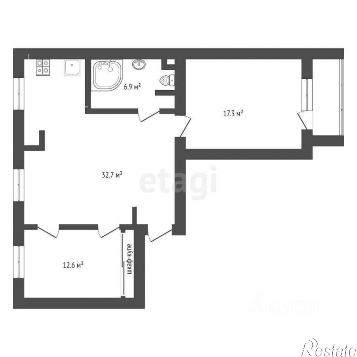 3-комн квартира Колхозная улица, 60А,  д. 60А