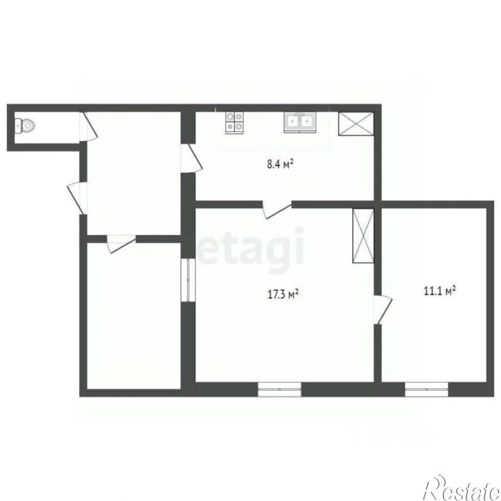 2-комн квартира улица Петина, 39,  д. 39