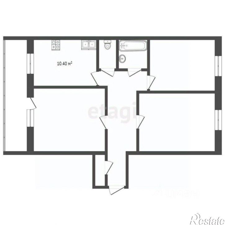 3-комн квартира городской округ Вологда