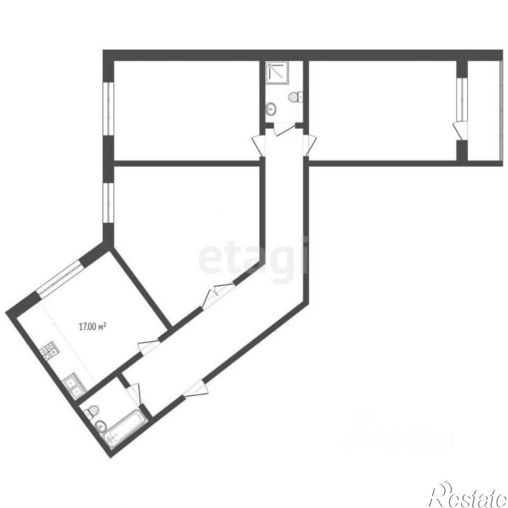 3-комн квартира городской округ Вологда