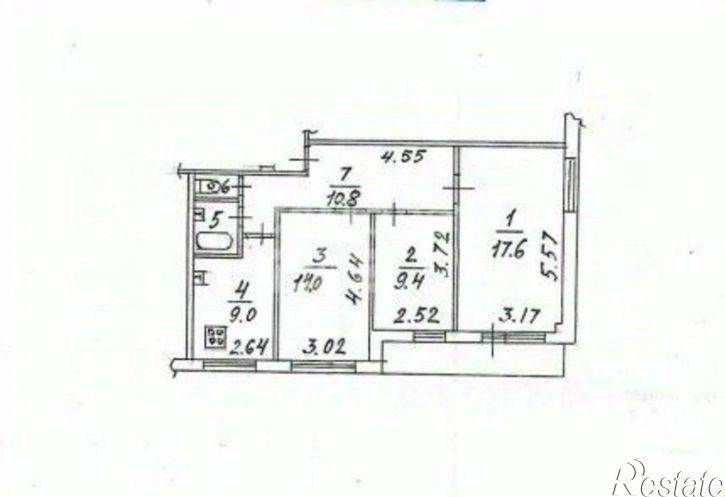 3-комн квартира Псковская улица, 3,  д. 3