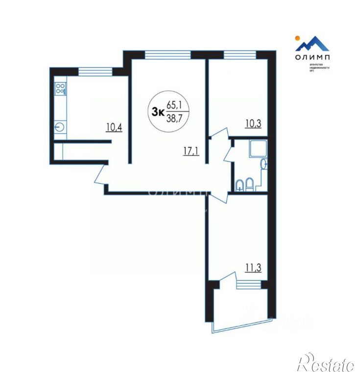 3-комн квартира Ярославская улица, 15А,  д. 15А