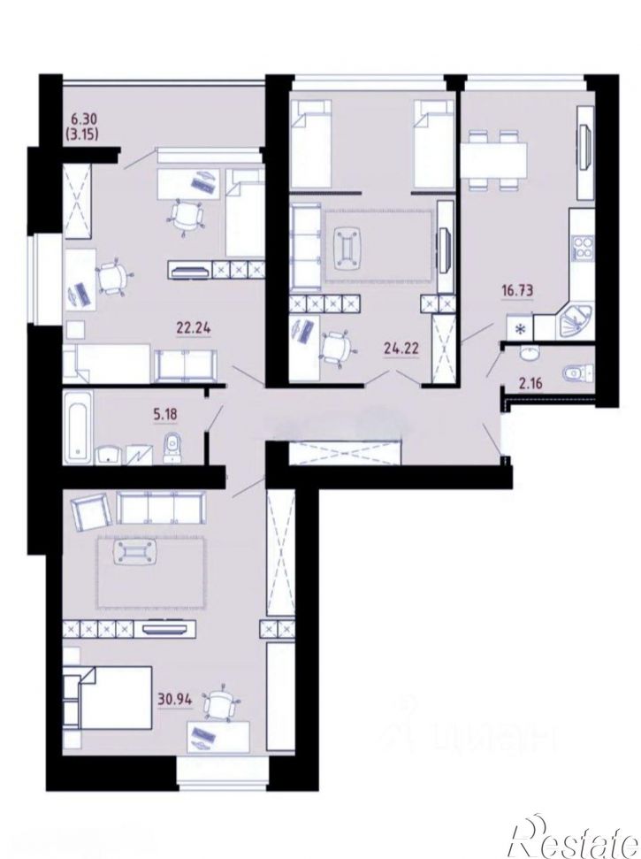3-комн квартира Пригородная улица, 16Б,  д. 16Б