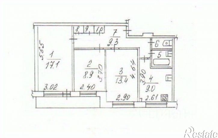 3-комн квартира Псковская улица, 9,  д. 9
