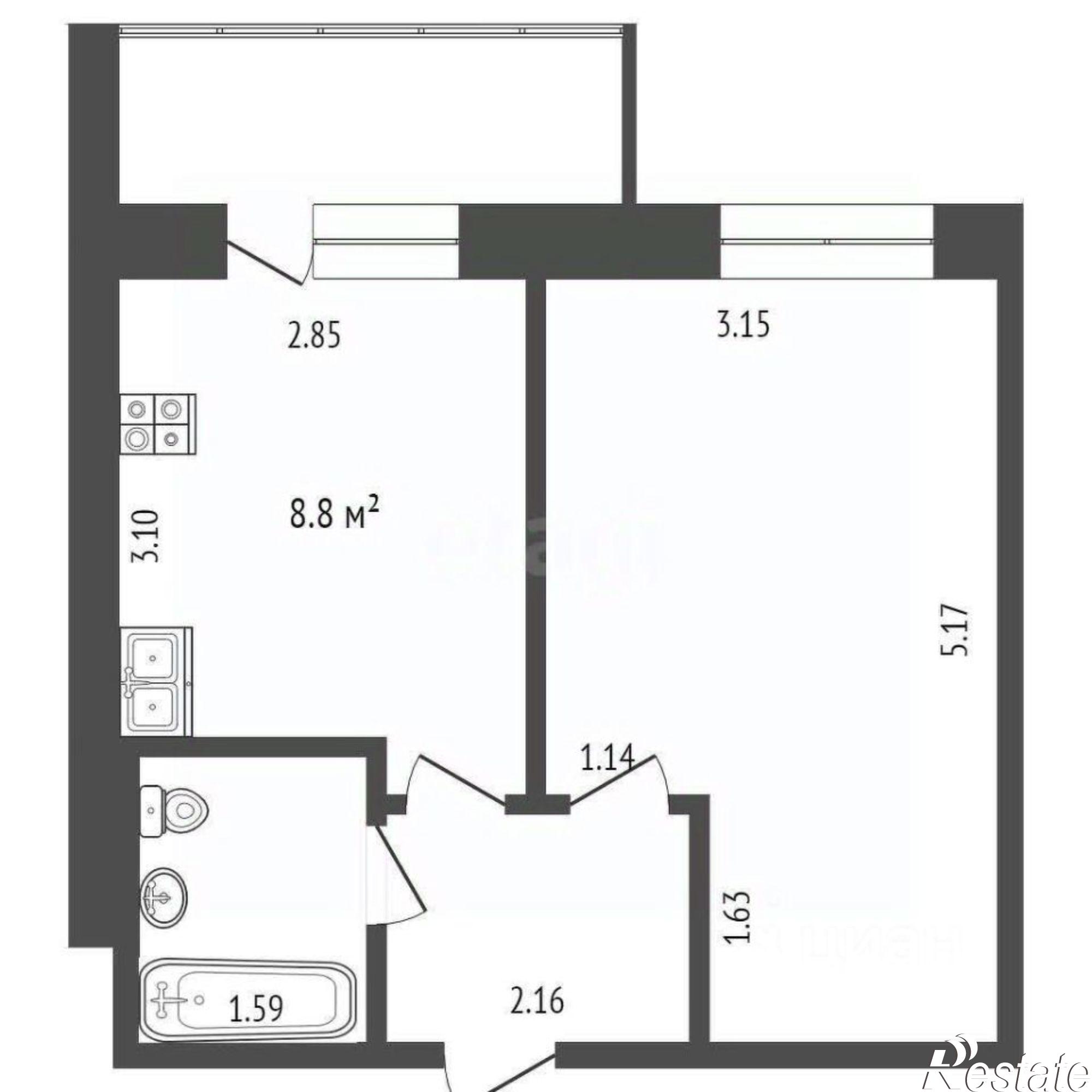 Купить квартиру за 4 600 000 рублей на ул Новгородская, 42
