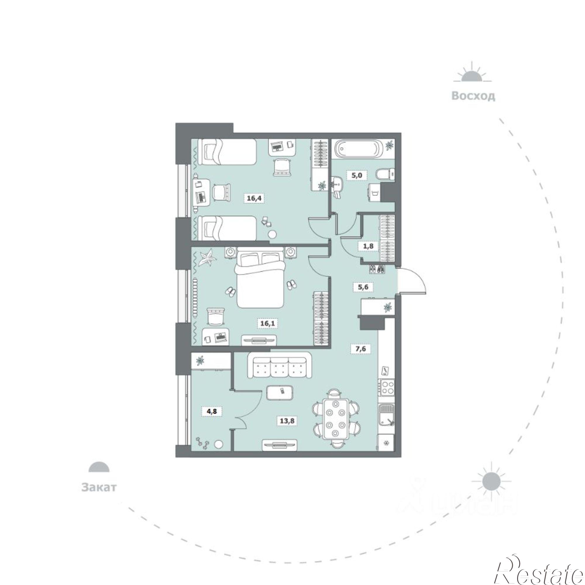 Купить квартиру за 8 515 600 рублей на улица Возрождения, 35 к1