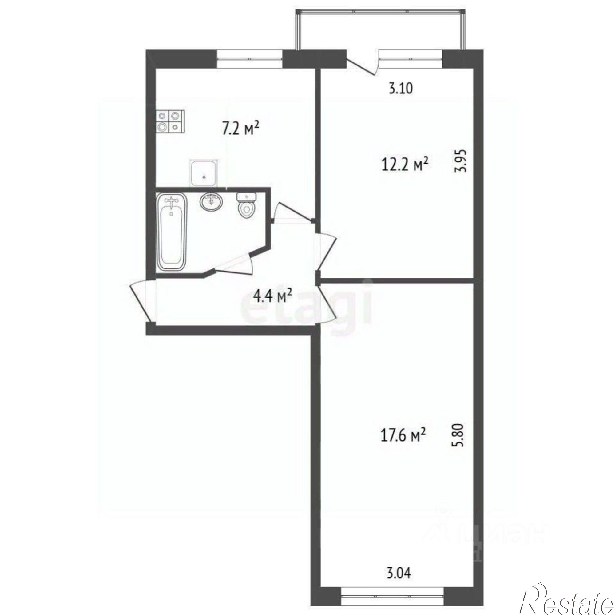 Купить квартиру за 3 900 000 рублей на ул Пролетарская, 22