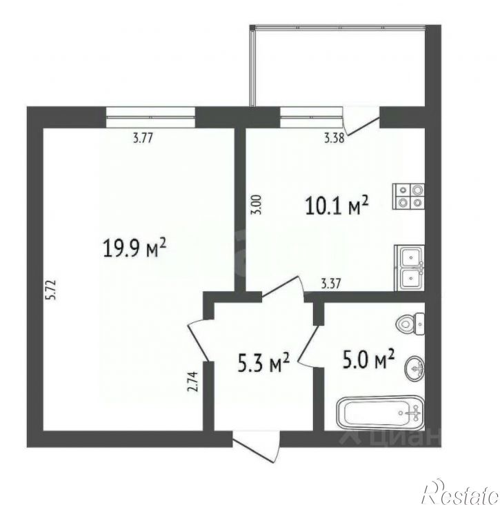 1-комн квартира ул Гагарина, 30,  д. 30