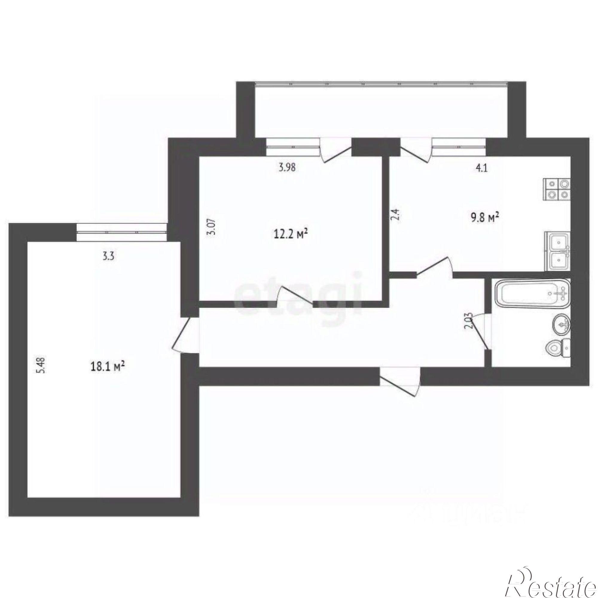 Купить квартиру за 6 270 000 рублей на улица Воровского, 60