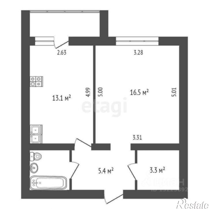 1-комн квартира ул Дальняя, 24,  д. 24