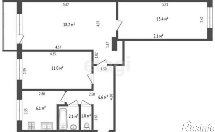 3-комн квартира ул Козленская, 105,  д. 105