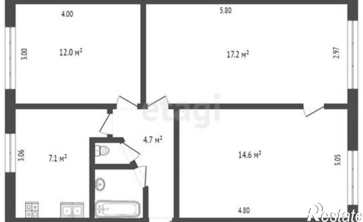 3-комн квартира улица Маяковского, 24,  д. 24