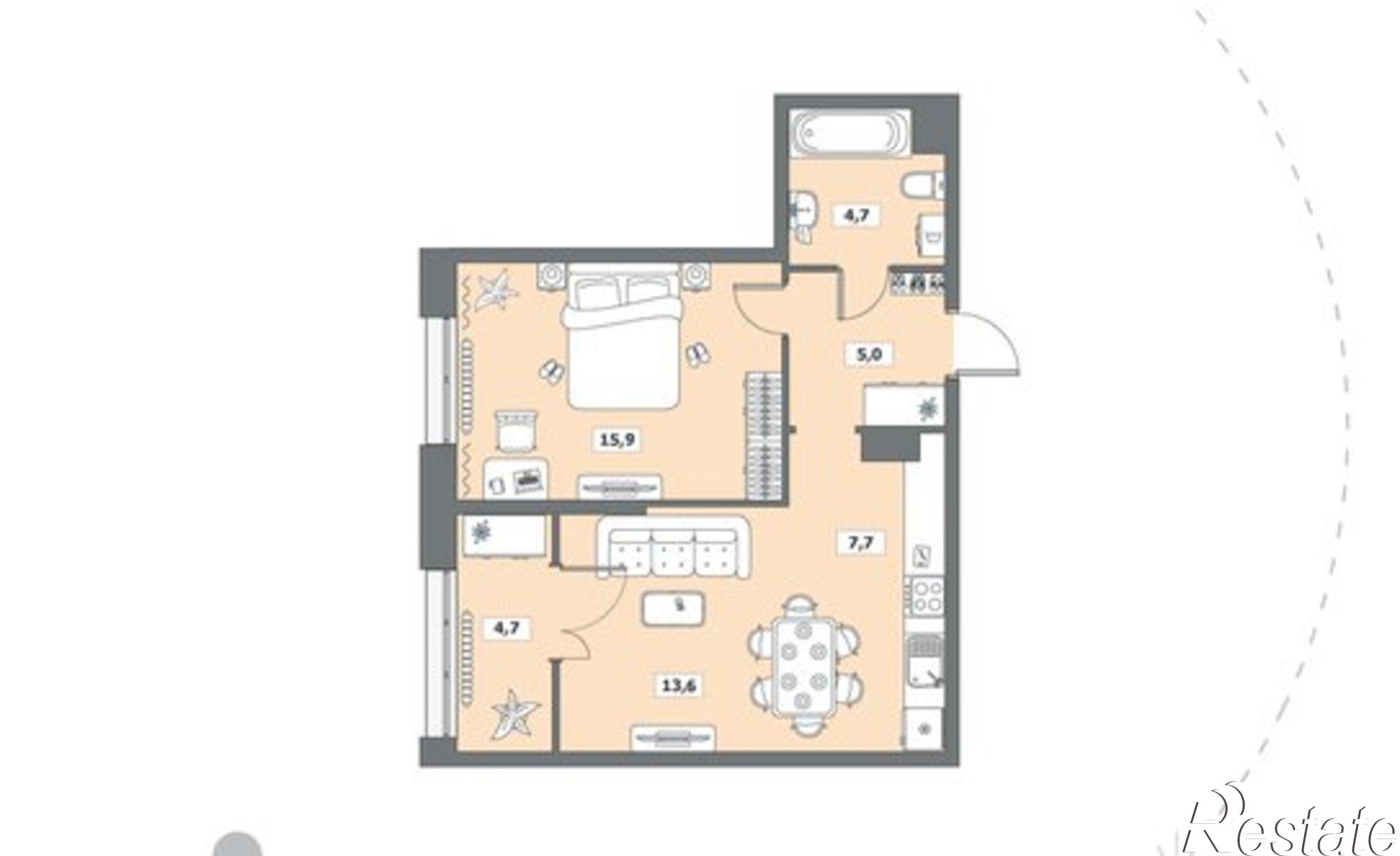 Купить квартиру за 5 949 480 рублей на ул Возрождения, 74