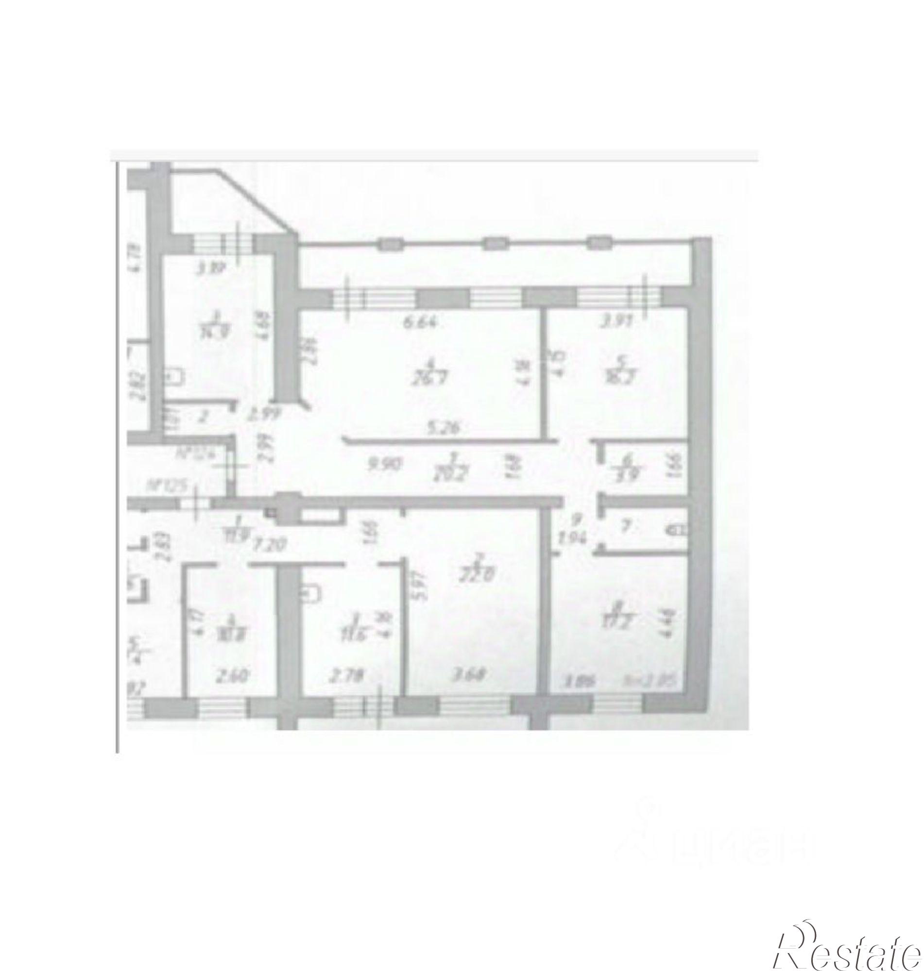 Купить квартиру за 10 937 200 рублей на Пречистенская набережная, 72