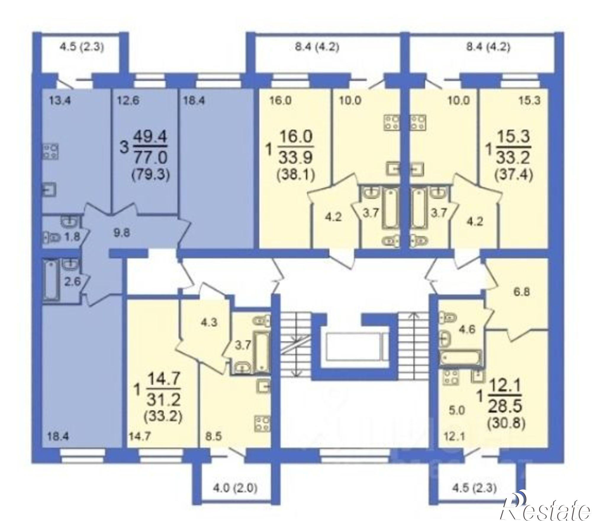 Купить квартиру за 4 050 070 рублей на Ярославская улица, 33
