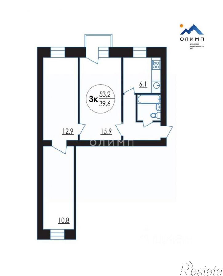 3-комн квартира Вологда, Козлёнская улица, 13А