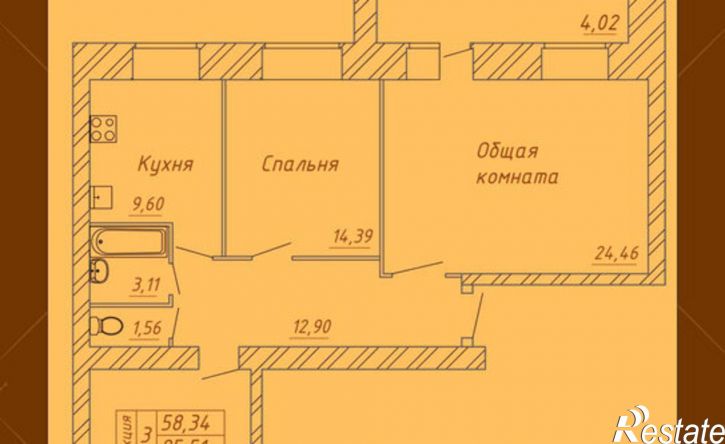 3-комн квартира в новом доме Белозерское шоссе, 10А