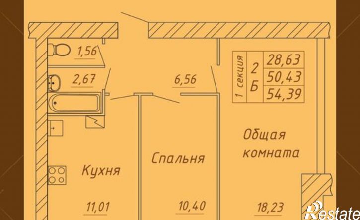 2-комн квартира в новом доме Белозерское шоссе, 10А
