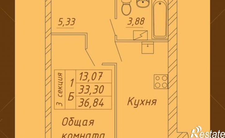 1-комн квартира в новом доме Белозерское шоссе, 10А