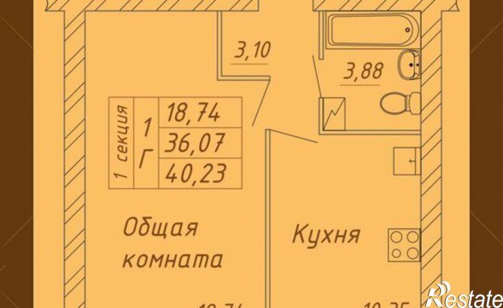 1-комн квартира в новом доме Белозерское шоссе, 10А