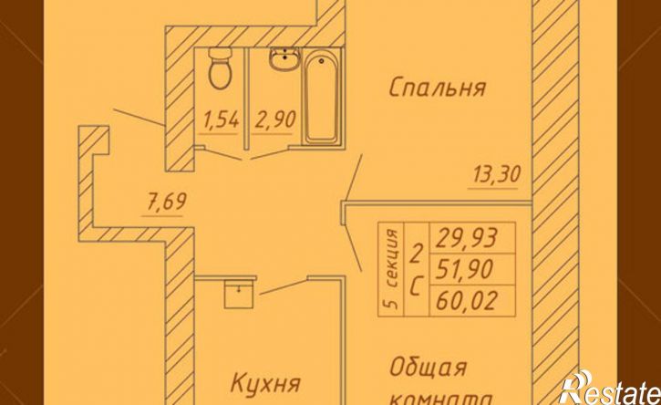 2-комн квартира в новом доме Белозерское шоссе, 10А