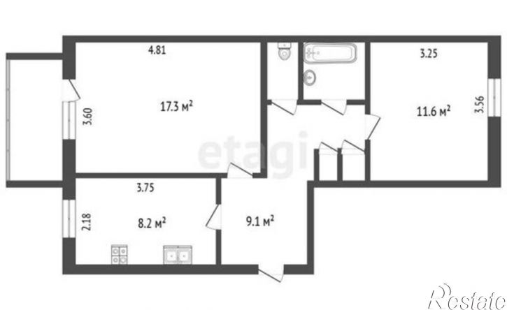 2-комн квартира ул Пригородная, 10а,  д. 10а