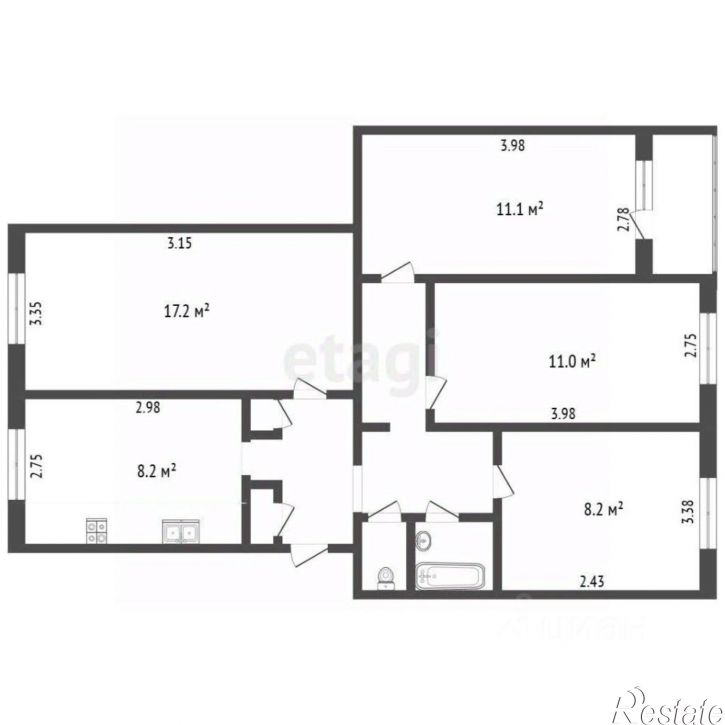4-комн квартира ул Новгородская, 31а,  д. 31а