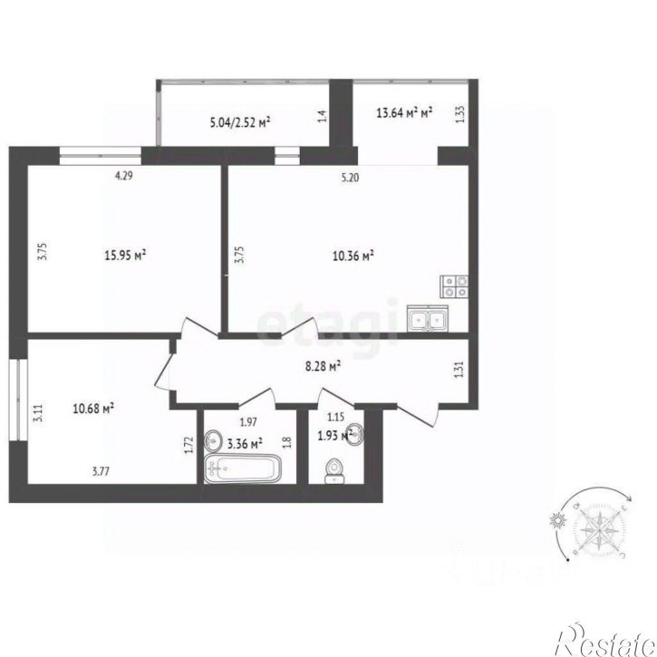 2-комн квартира ул Возрождения, 26б,  д. 26б