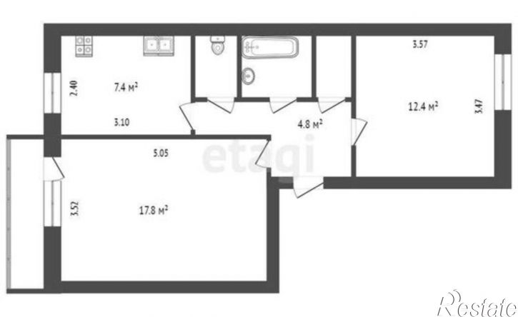 2-комн квартира Технический пер, 33,  д. 33