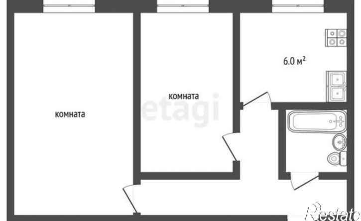 2-комн квартира Огородный пер, 3а,  д. 3а