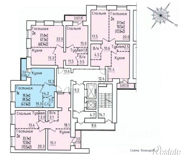2-комн квартира ул Гагарина, 80а 1,  д. 80а 1,  к. 1