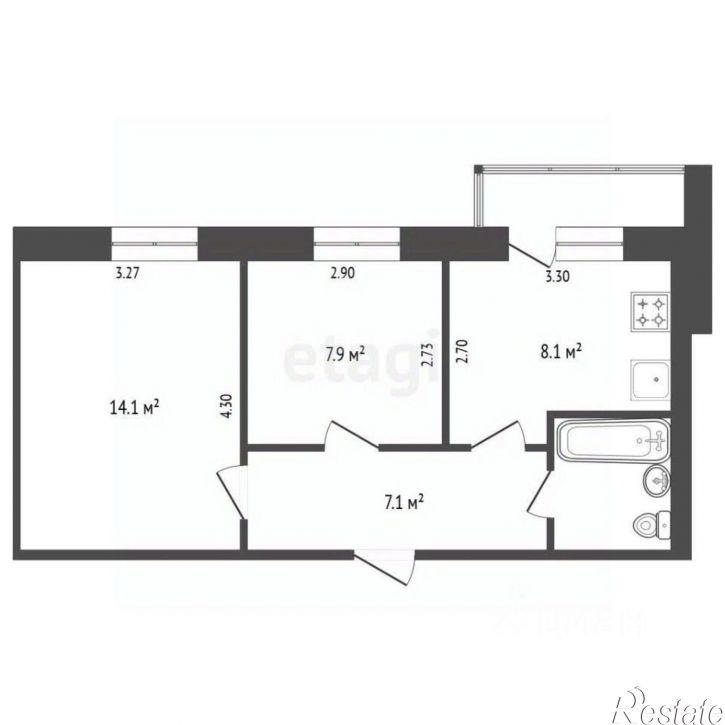 2-комн квартира ул Профсоюзная, 31,  д. 31