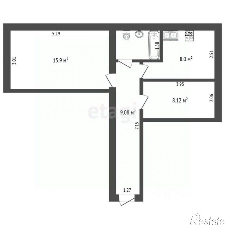 2-комн квартира ул Строителей, 6а,  д. 6а