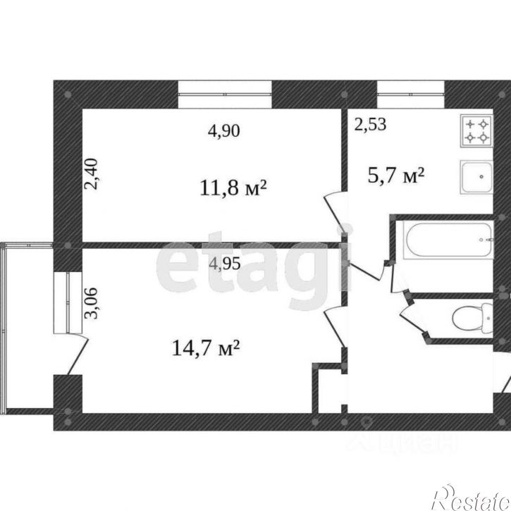 2-комн квартира Московское шоссе, 26,  д. 26