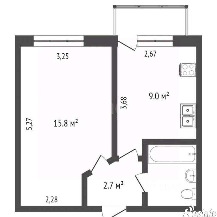 1-комн квартира Северная улица, 36А,  д. 36А