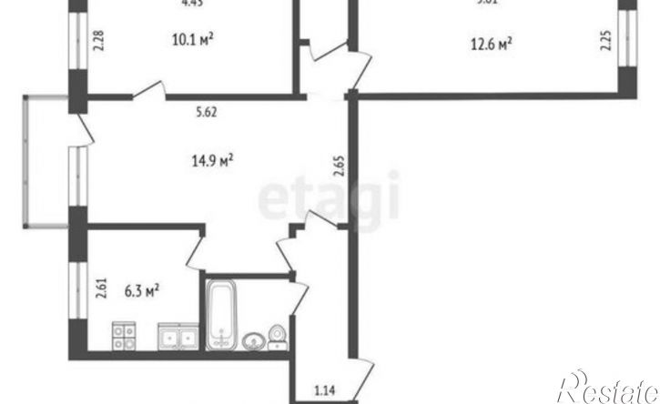3-комн квартира улица Маяковского, 35,  д. 35