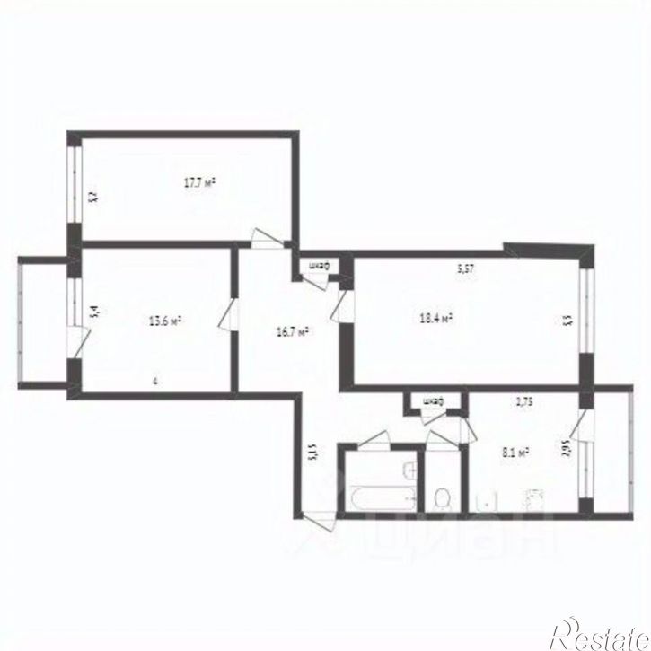 3-комн квартира ул Октябрьская, 13а,  д. 13а