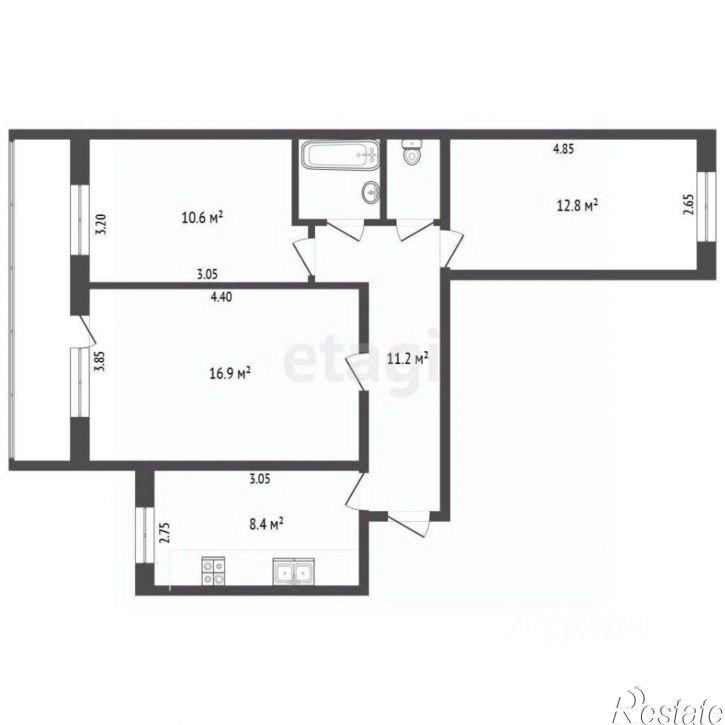 3-комн квартира ул Дзержинского, 15,  д. 15